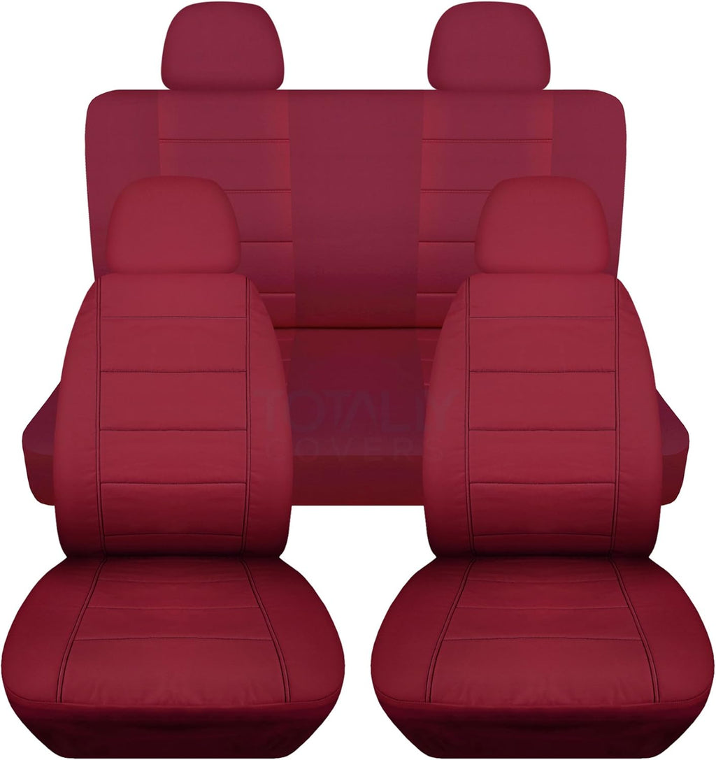 Charcoal Solid Car Seat Covers Full Set with 4 Headrest Covers G8504