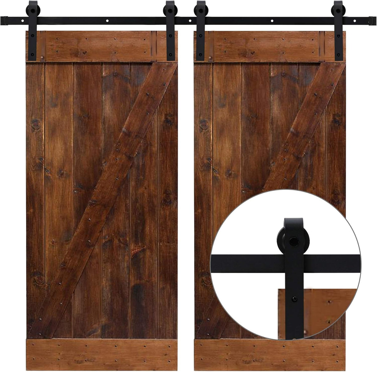 10FT Heavy-Duty Carbon Steel Sliding Barn Door Rail Kit M472