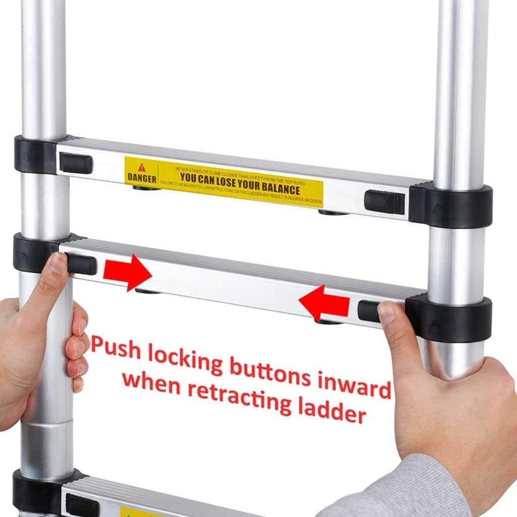 2.6M Aluminium Telescopic Ladder 9 Steps 150kg O2976