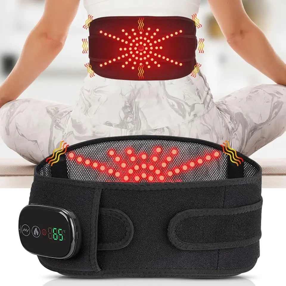 Cordless Massage Heating Pad for Back Lumbar Abdomen, 103 Red Light Beads, 3 Heat & 3 Vibration Modes, 5000mAh Battery U998024
