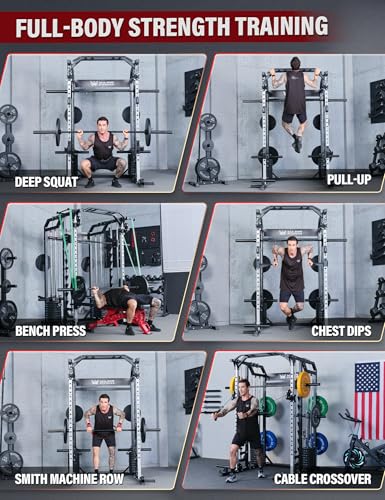 All-in-One Home Gym Squat Rack with Aluminum Pulley Set K25333