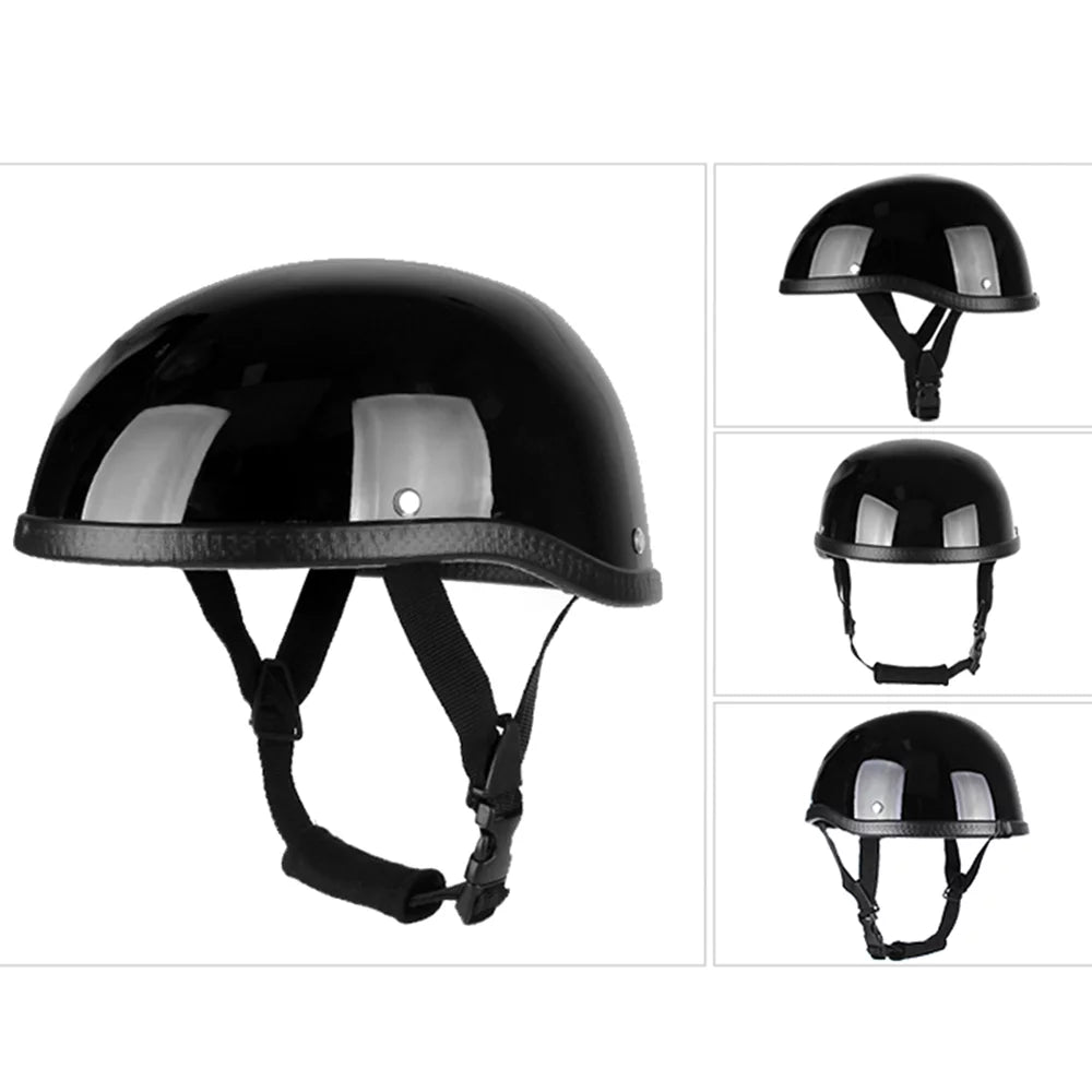 Bright Black Motorcycle Half Helmet H833
