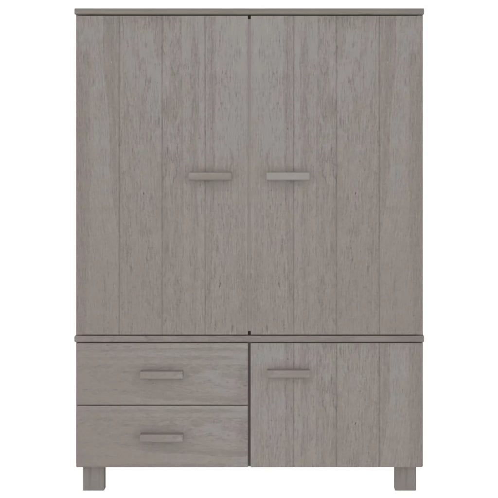 Gray Solid Wood Pine Wardrobe N701997