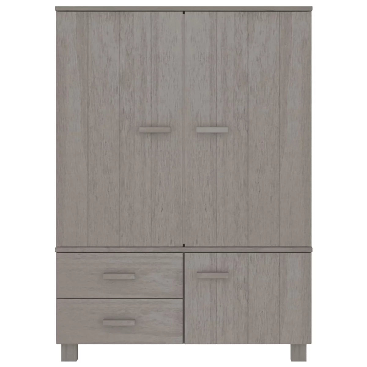 Gray Solid Wood Pine Wardrobe N701997
