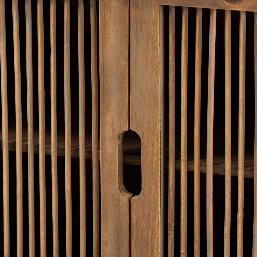 2-Door Wood Accent Storage Cabinet Medium Oak I763
