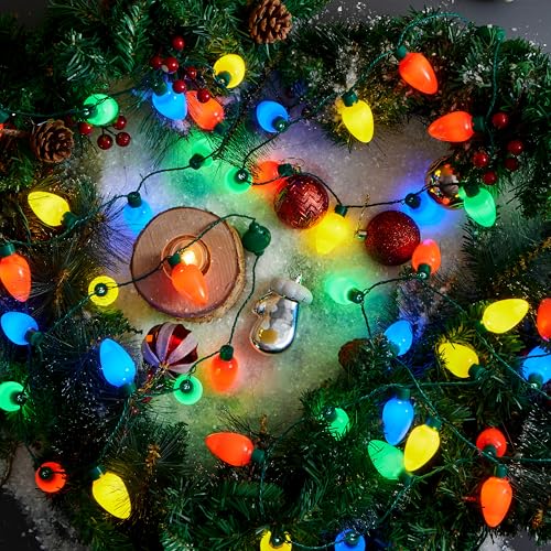 6 Packs Christmas LED Light Up Bulb Necklaces G729109
