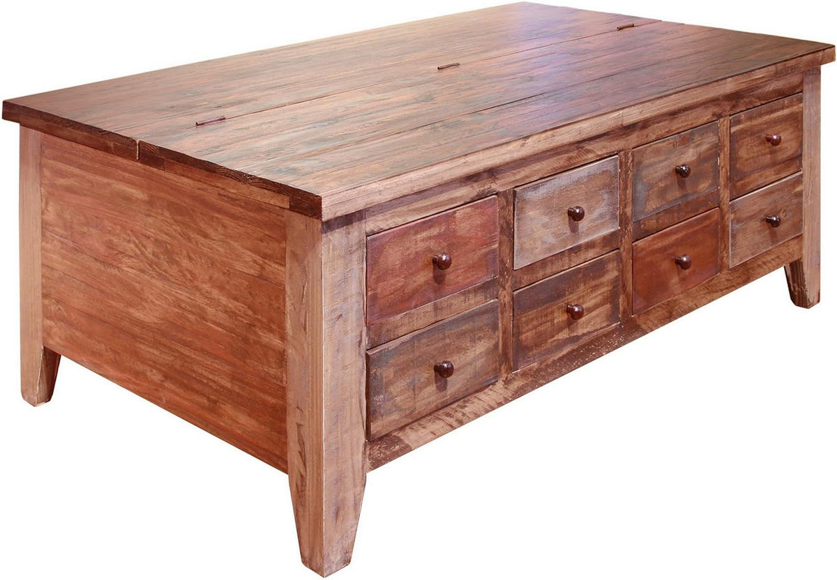 50 Inch 8 Drawer Lift Top Coffee Table O489