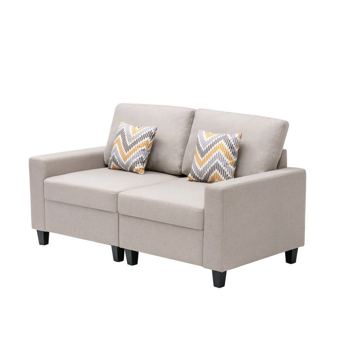 Beige Linen Fabric Living Room Set V78899