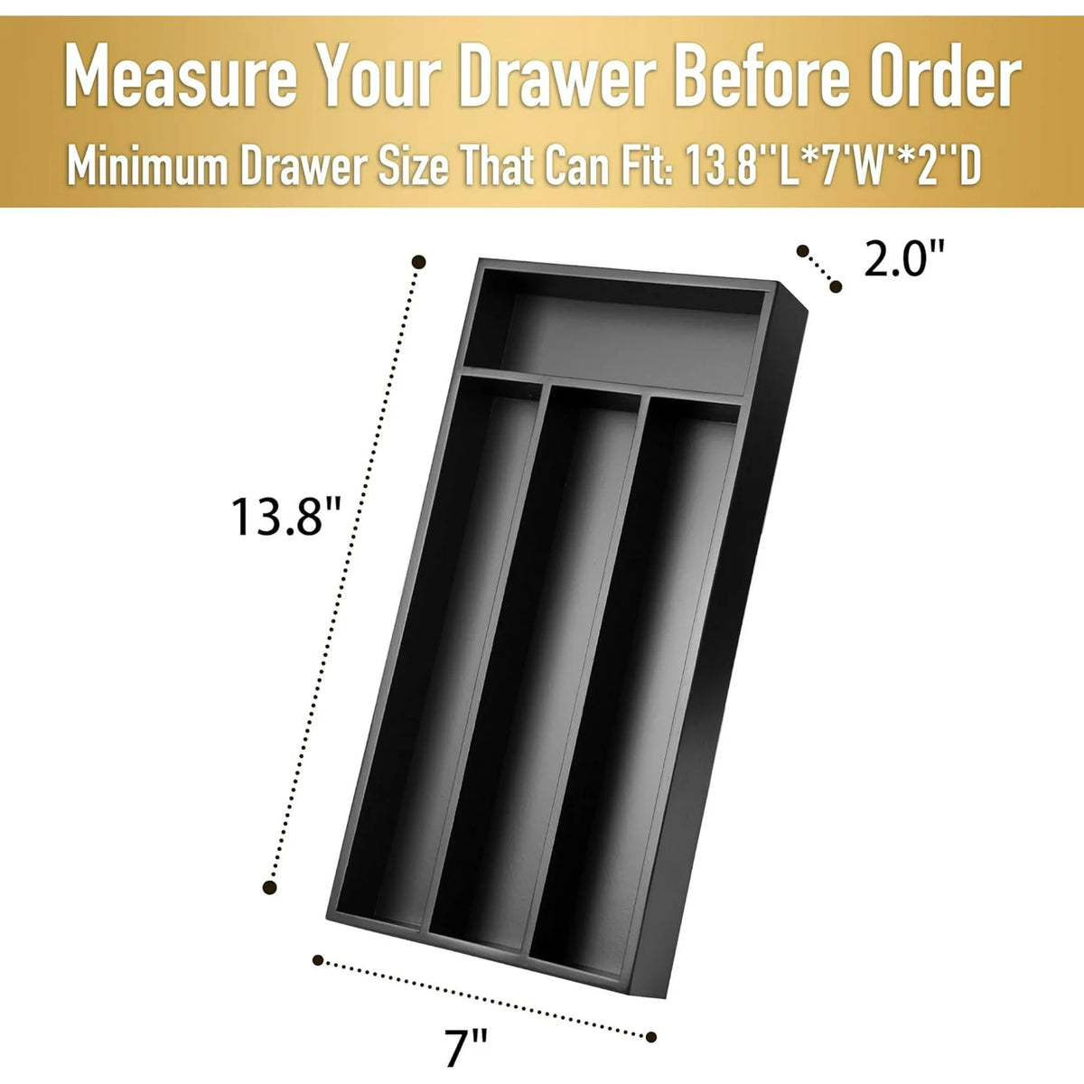 4 Slot Acacia Silverware Drawer Organizer Z89656