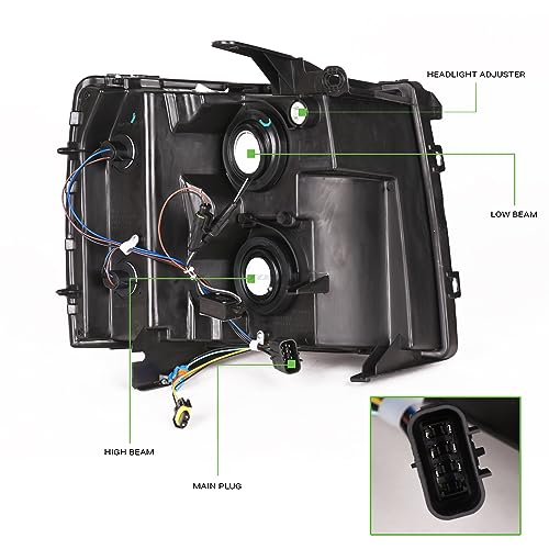 Black Housing LED Strip Bar Headlights With Amber Reflector P434