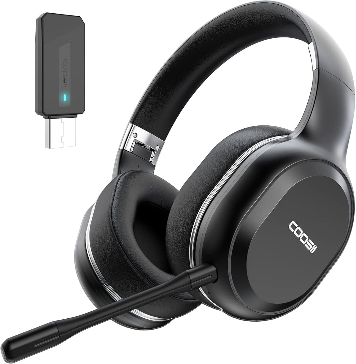 Bluetooth Headphones Wireless Over Ear Stereo Headset with Dual Microphone 40H Playtime Pack of 2 X590276