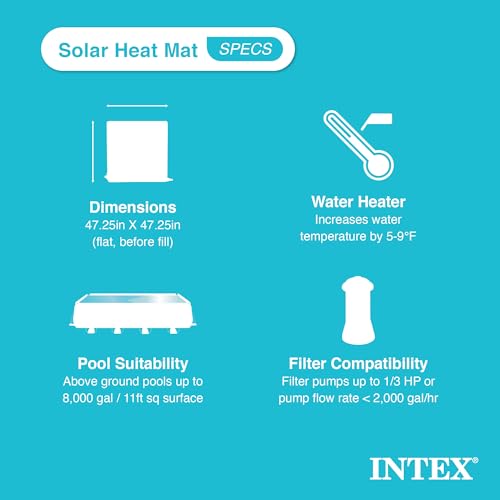 47 Inch Solar Pool Water Heater Mat with Hose Attachment W2195