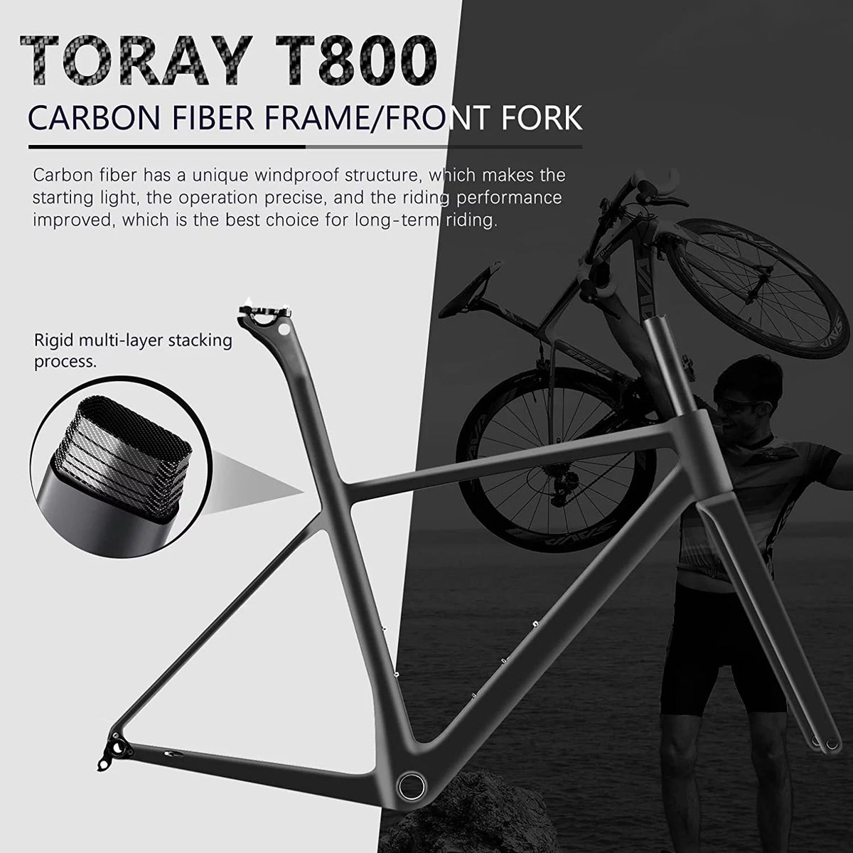 Carbon Fiber 700C Road Bike 18 Speed A517