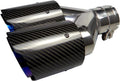 2.5" Inlet 63mm Double Exhaust Tip Carbon Car Exhaust Pipe Rear Tip 3.5" Outlet Glossy Blue S85146