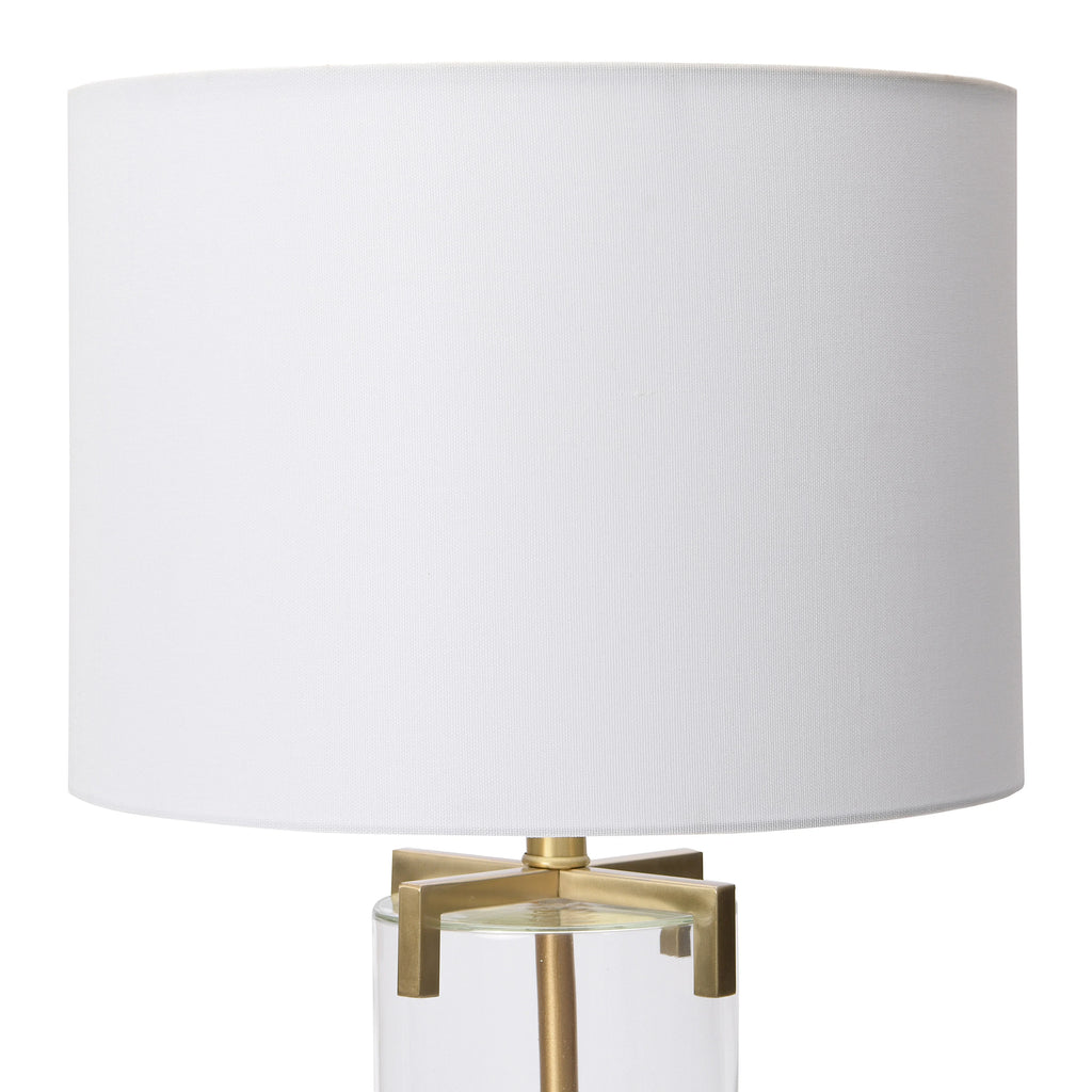 26.5" Brushed Gold Glass Table Lamp S4393