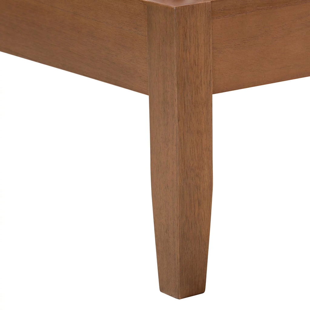 Walnut Brown Wood Queen Size Platform Bed I4359