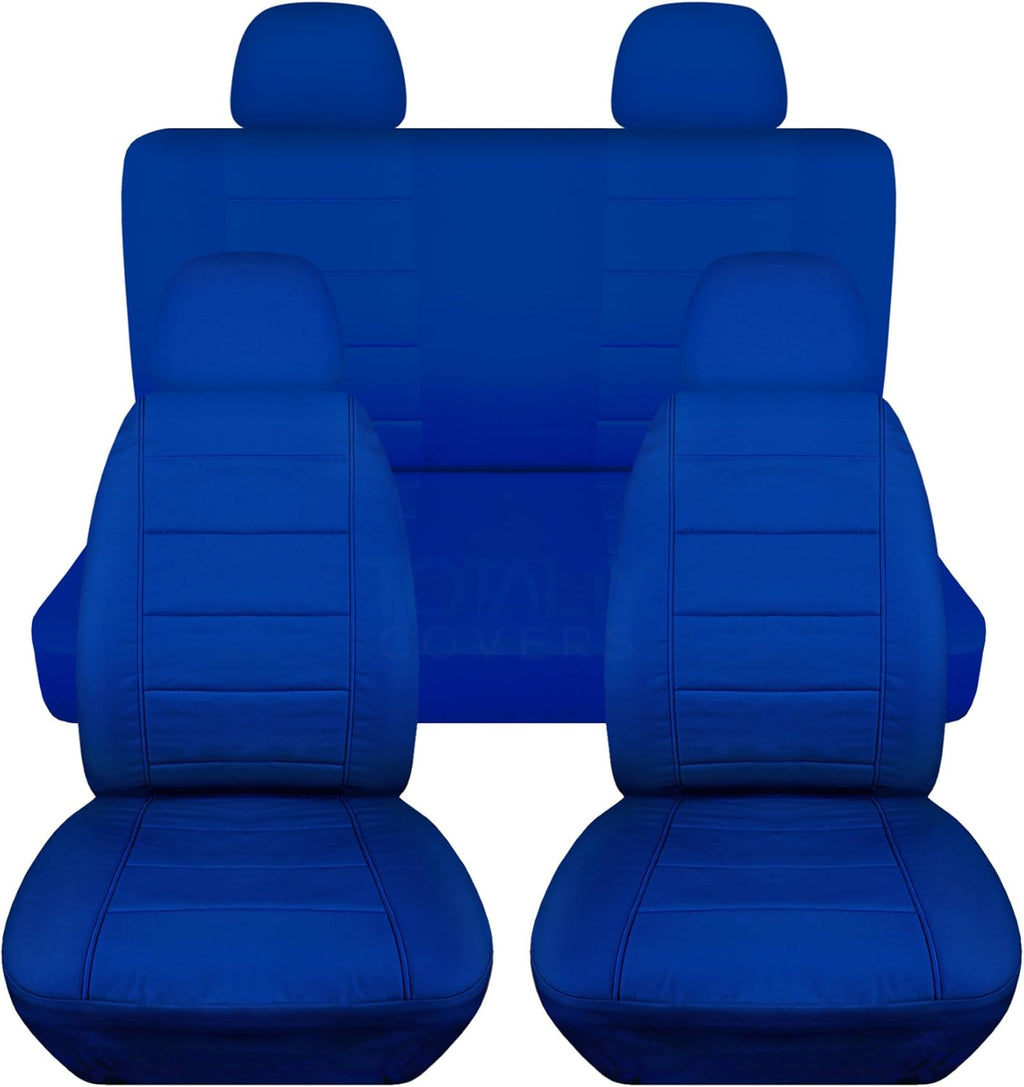Charcoal Solid Car Seat Covers Full Set with 4 Headrest Covers G8504