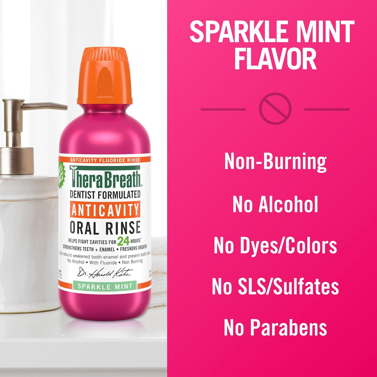 Sparkle Mint Anticavity Fluoride Mouthwash, 16 Fl Oz (2-Pack) G2444