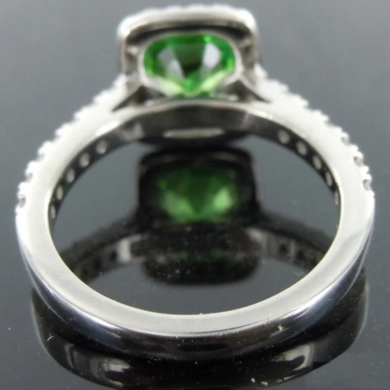 14K White Gold Cushion Cut Halo Engagement Ring N766120