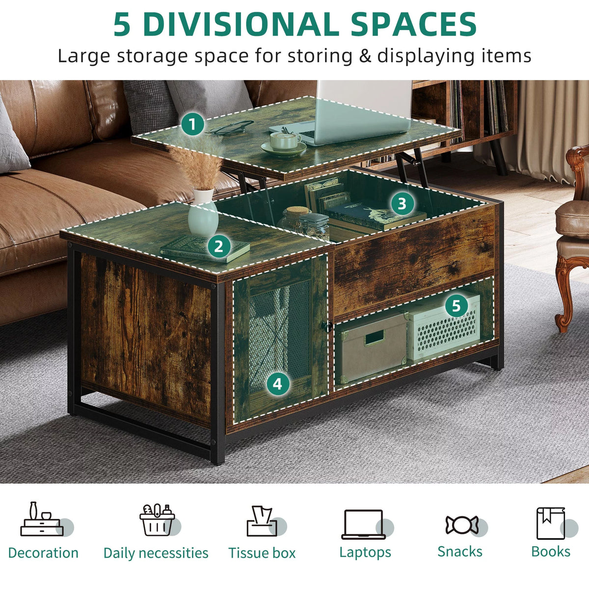 Lift Top Coffee Table with Storage C973578