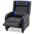 Blue PU Leather Racing Reclining Single Sofa M852