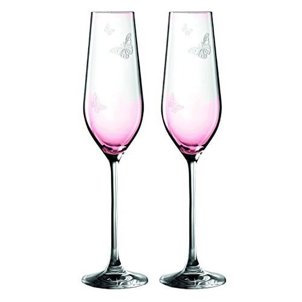 Pink Crystal Flute Set of 2 Z6195