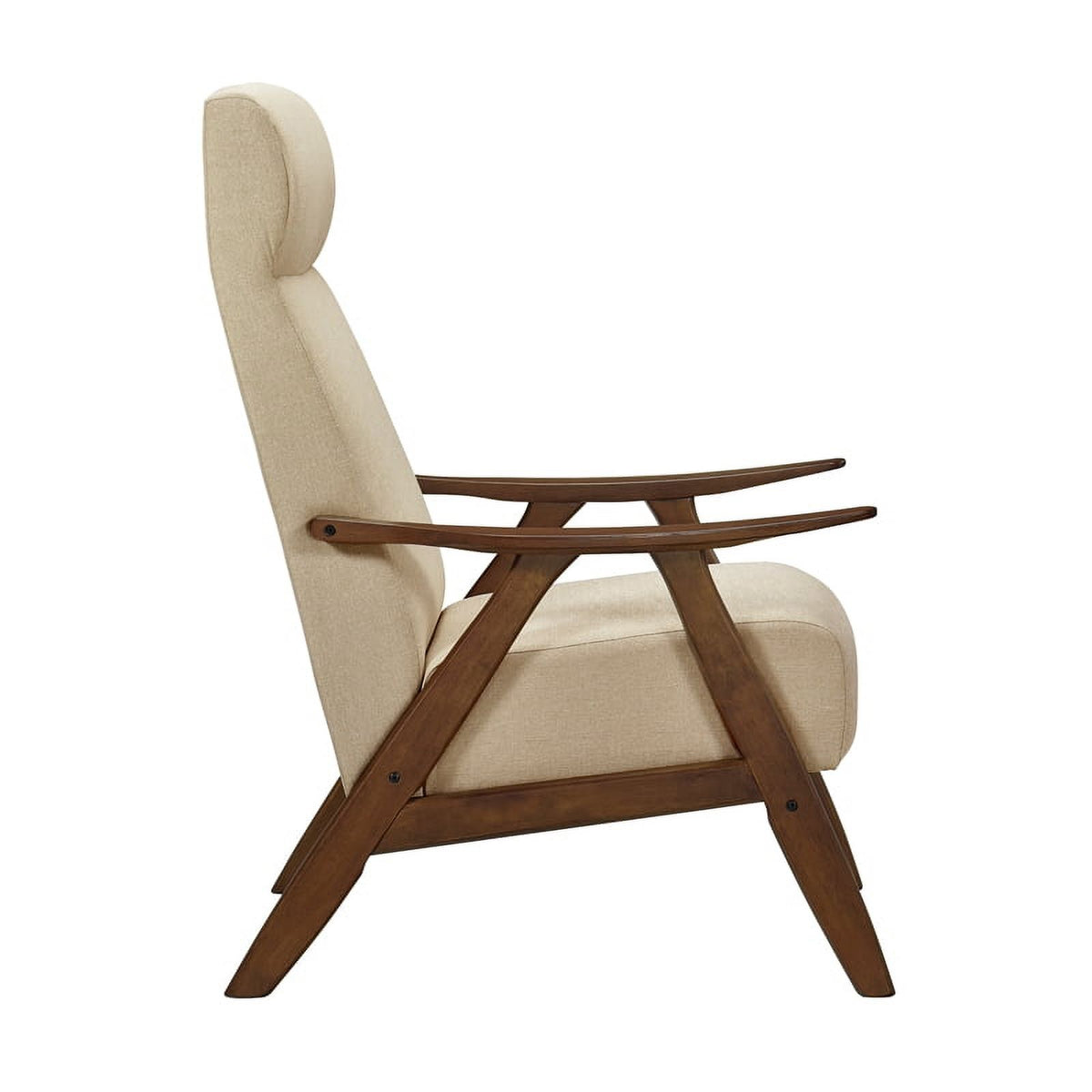 Brown Solid Wood and Fabric Accent Chair B752183