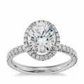 Oval Cut Halo Ring White Gold Fine Jewelry N9704