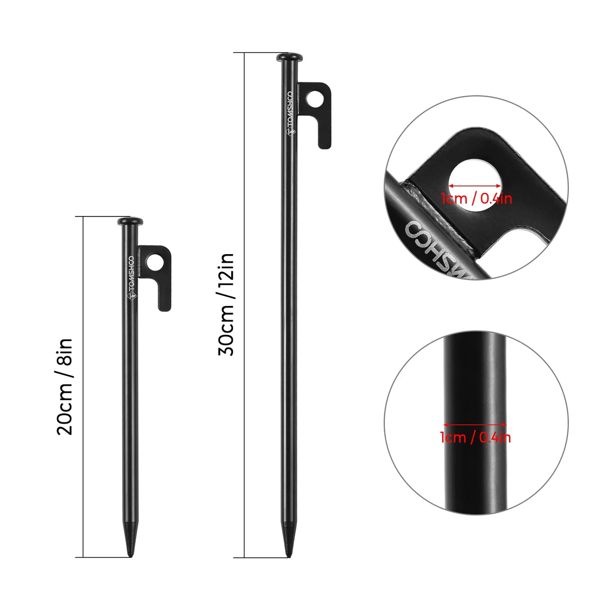 8 Inch /12 Inch Steel Tent Pegs with Storage Bag U89294
