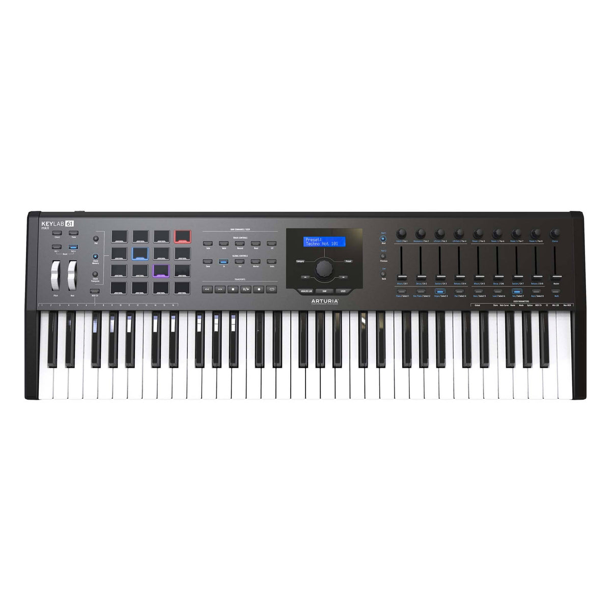 Black 61 Key Midi Keyboard Controller Z7160