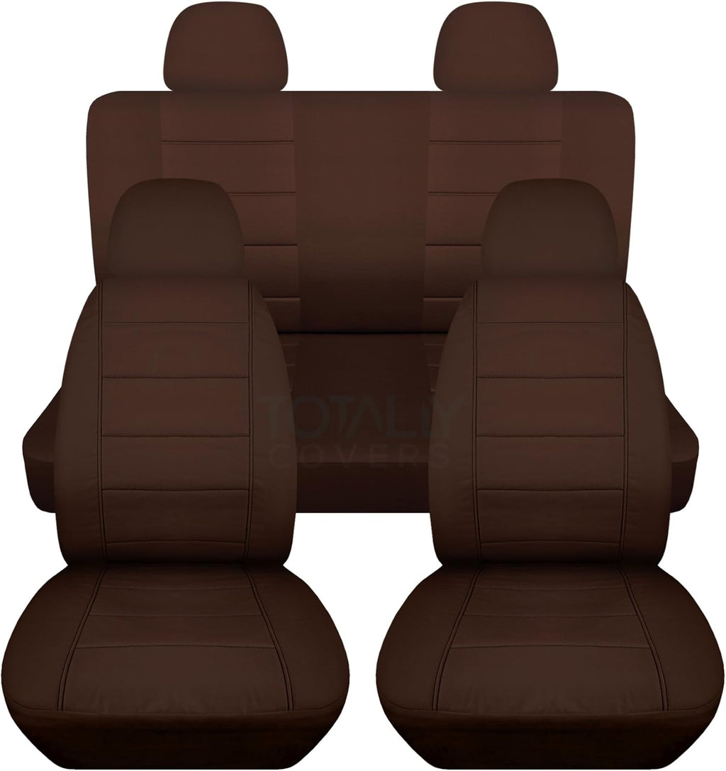 Charcoal Solid Car Seat Covers Full Set with 4 Headrest Covers G8504