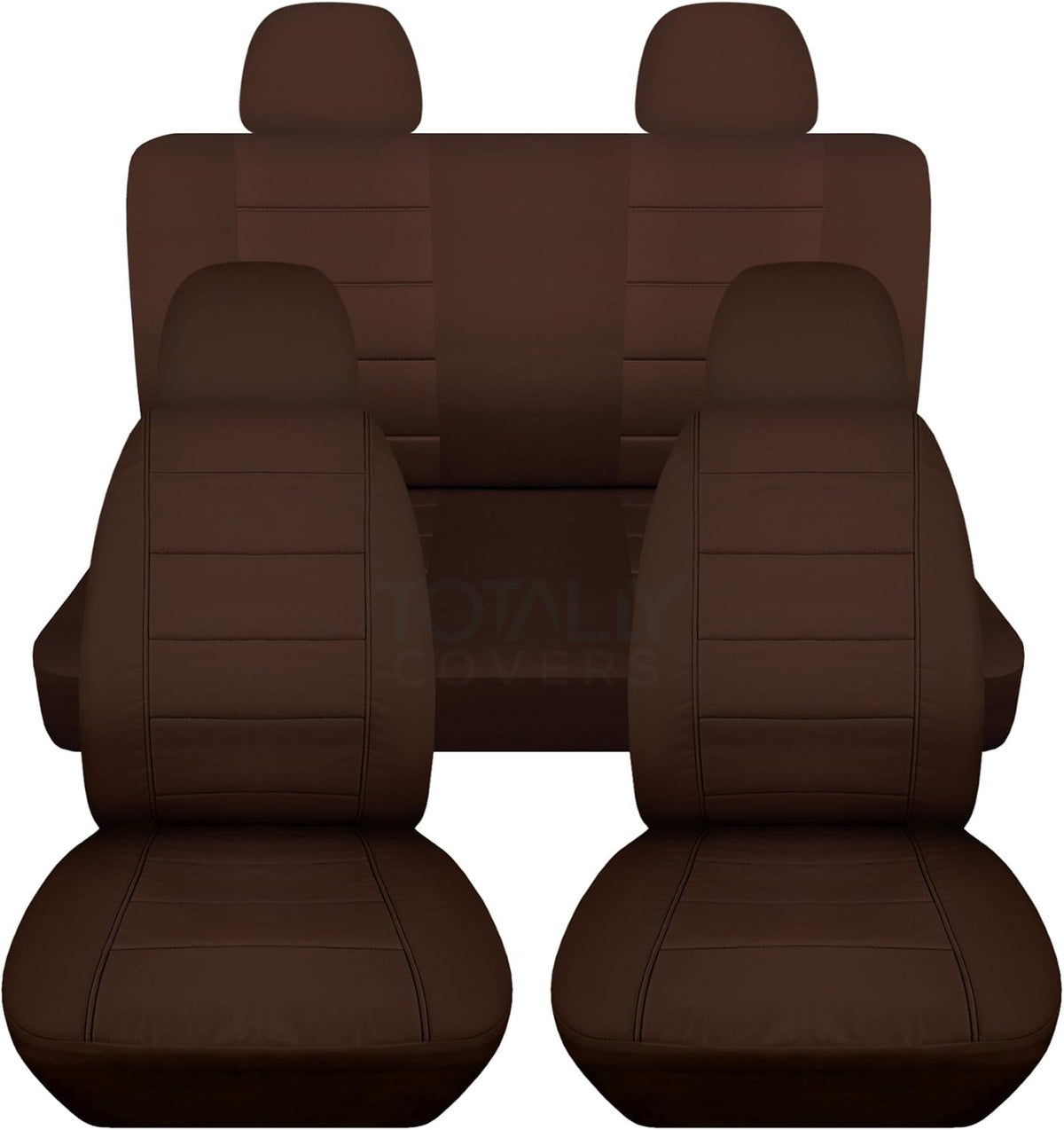 Charcoal Solid Car Seat Covers Full Set with 4 Headrest Covers G8504