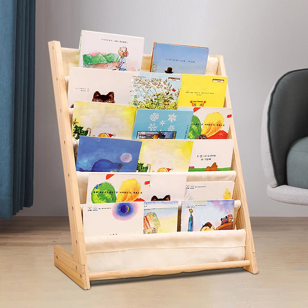 Wooden 6 Tier Kids Bookshelf Y44032