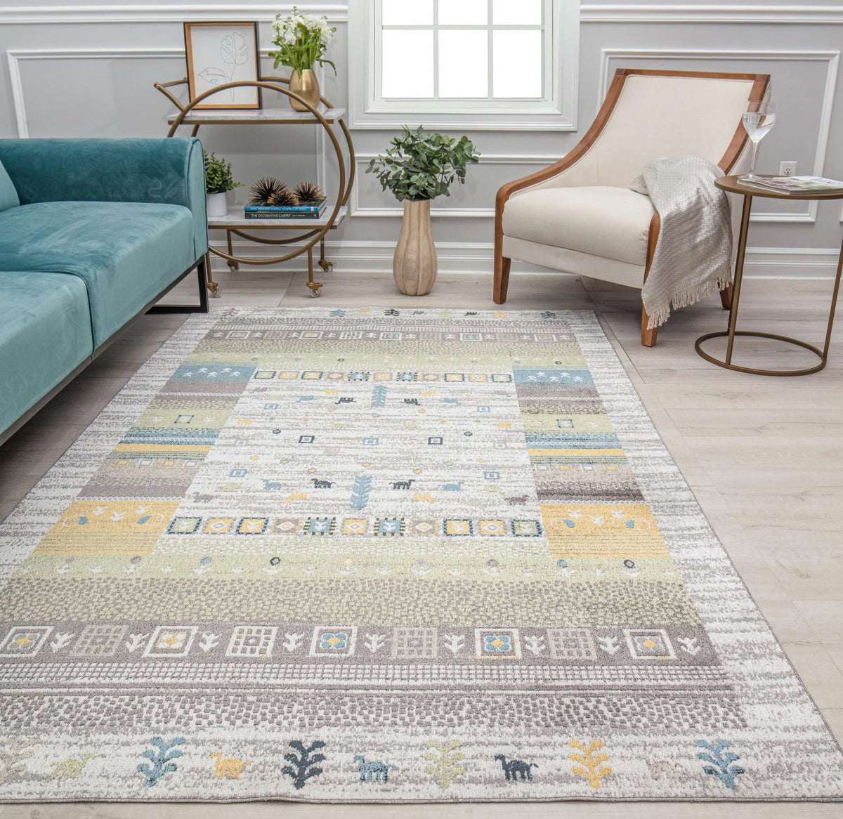 Gray Tribal Bohemian Area Rug 8'0X10'0 O3244