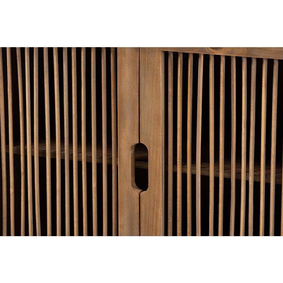2-Door Wood Accent Storage Cabinet Medium Oak I763