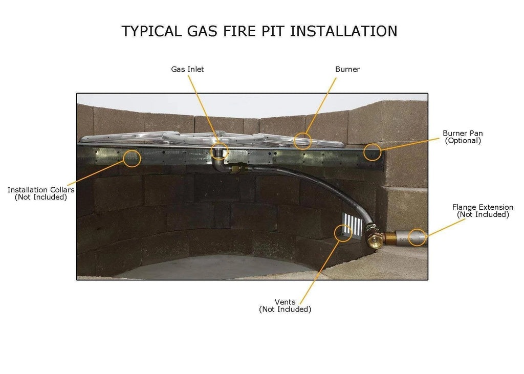 Flat Black Natural Gas Fire Pit Burner Ring Kit V44732