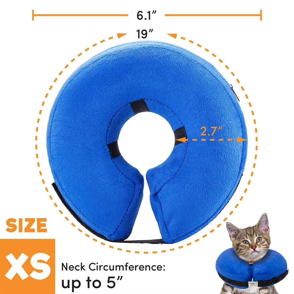 Protective Inflatable Collar for Dogs and Cats Soft Pet Recovery Collar T13984