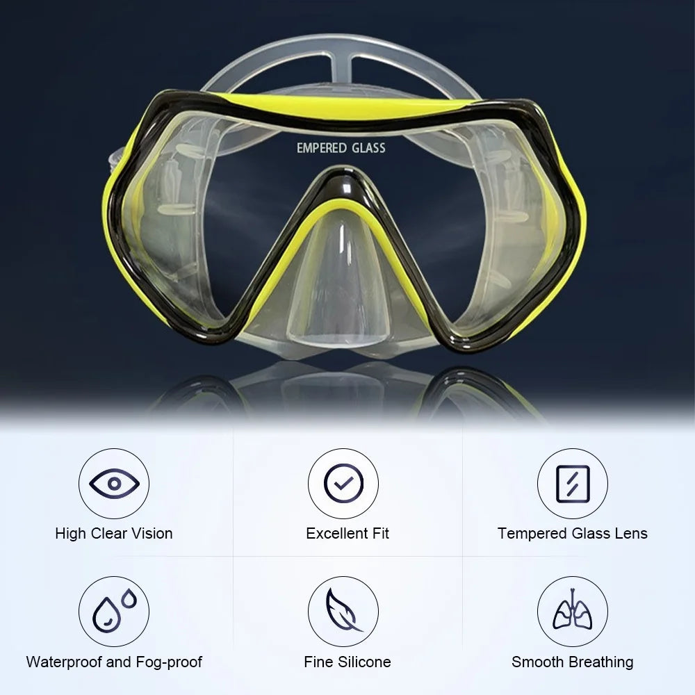 Diving Goggles, Snorkel And Adjustable Fins U691440