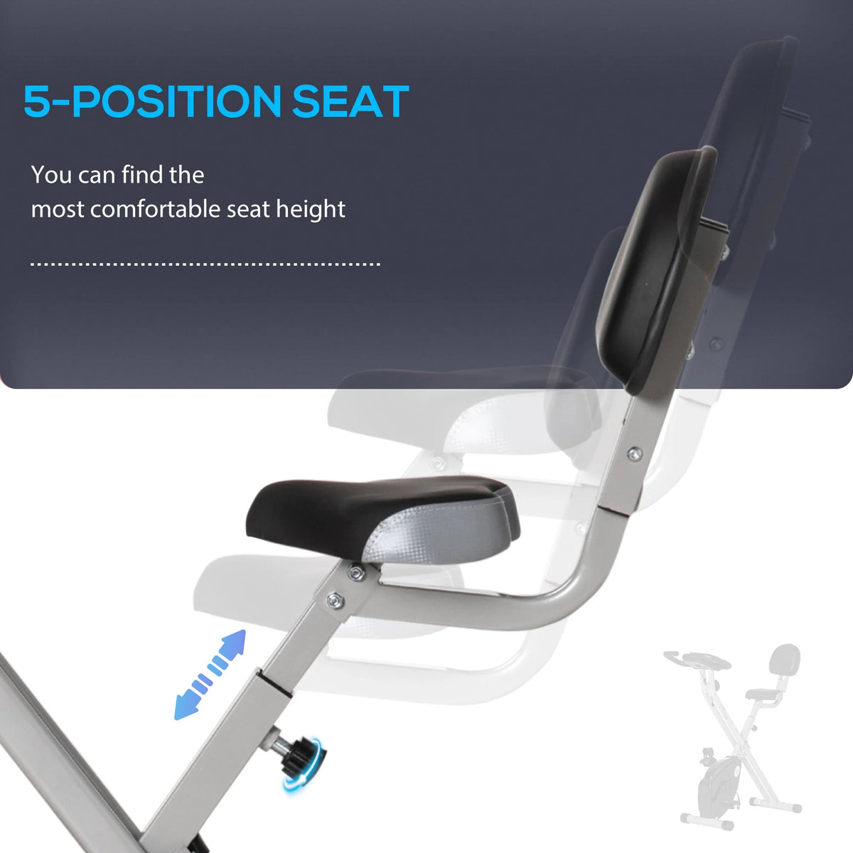 Folding Upright Stationary Exercise Bike with 8 Levels of Magnetic Resistance E987548