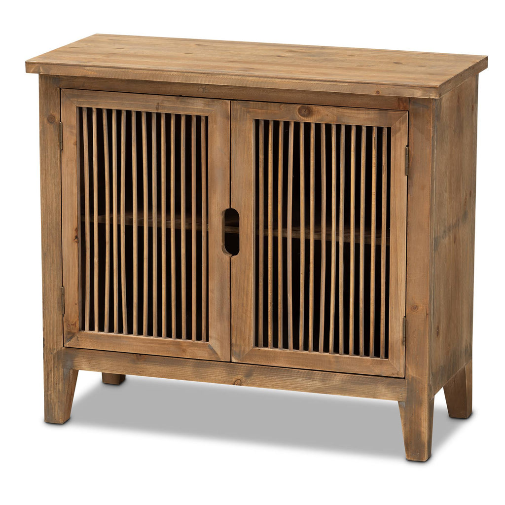 2-Door Wood Accent Storage Cabinet Medium Oak I763