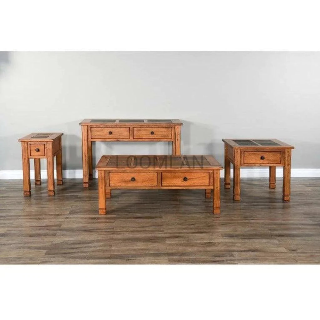 26" Transitional Wood End Table in Rustic Oak R6315