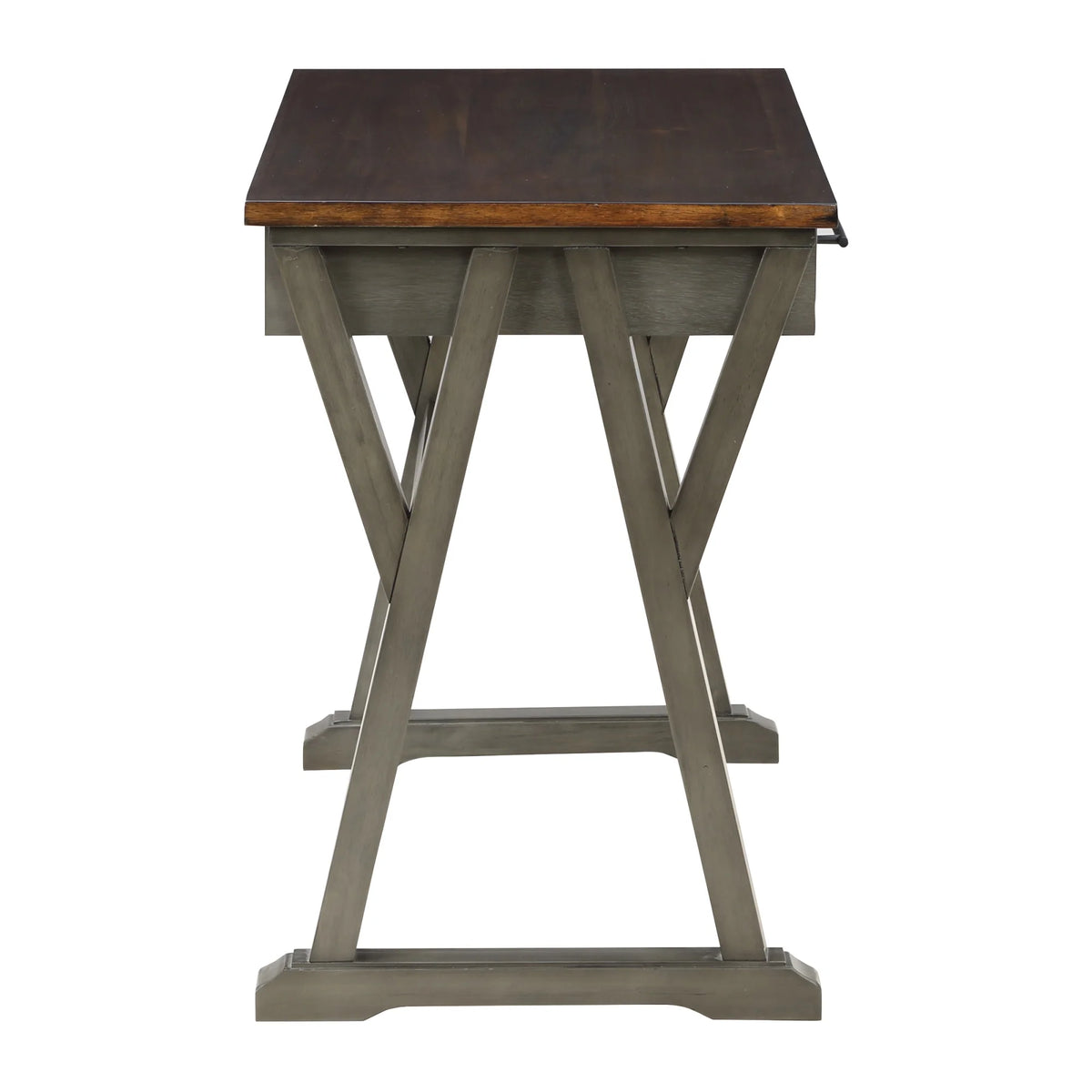 Slate Gray Engineered Wood Writing Desk with Drawers Z70046