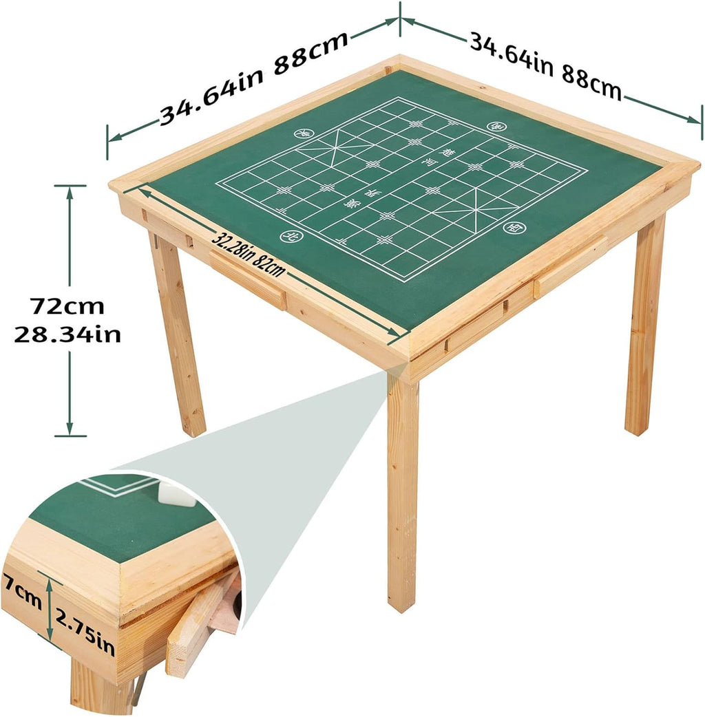 Folding Card Table with Plush Top and 4 Drawer X404037