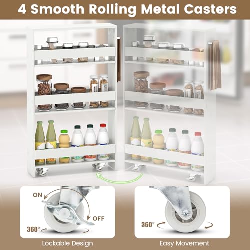White 4-Tier Rolling Storage Cart T8592