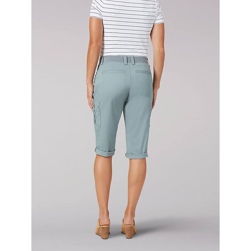 Grey Relaxed Fit Cargo Capris C47658