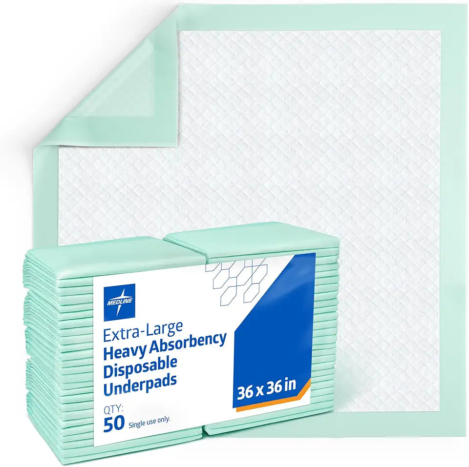 Super Absorbent 36" x 36" 50 Count Disposable Underpad G29850