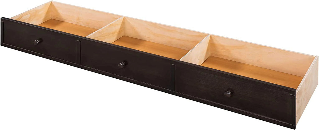 Twin Over Full L-Shaped Triple Bunk Bed with 3 Storage Drawers and Stairs I30393