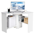 Corner Computer Desk with Storage Shelf White A728436