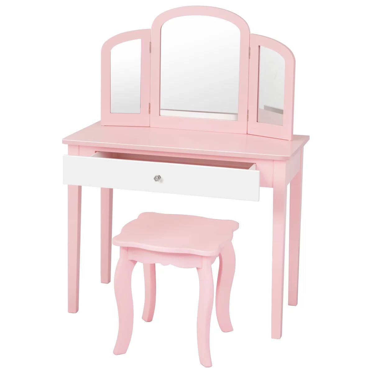 Kids Vanity Set with Mirror White T836