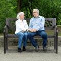 Black Outdoor Garden Bench with Armrests G64262